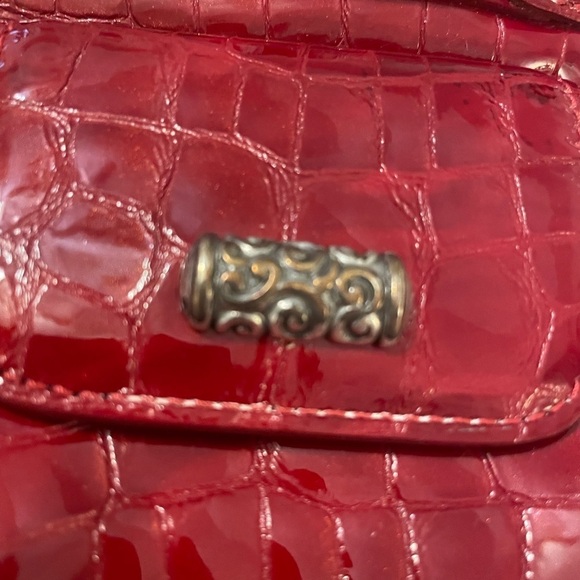 BRIGHTON Cross Body Purse in Croc Embossed Red Patent Leather - Picture 6 of 6